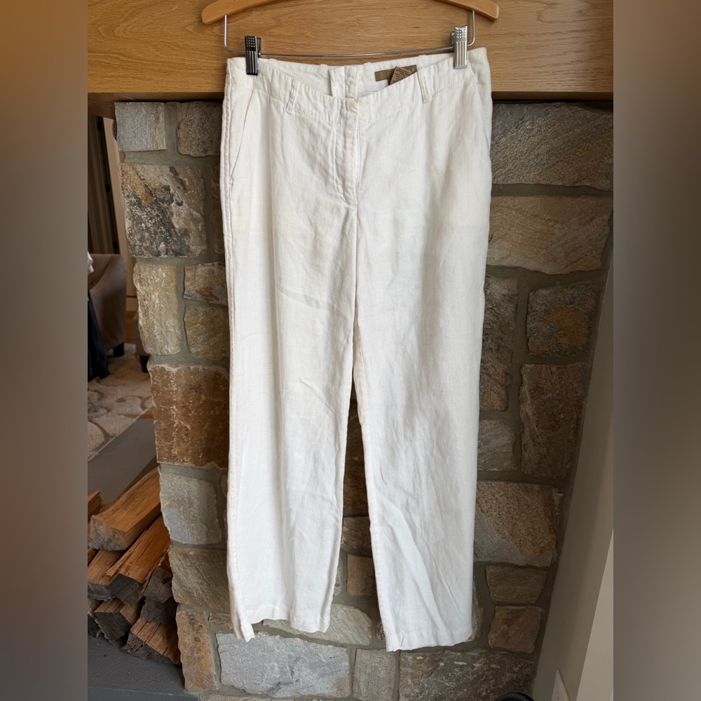 Hennes Women's 100% Linen Dress Pants Size  6  off white